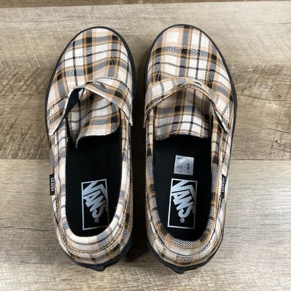 VANS Style 53 Plaid Khaki Slip On Chunky Shoes Loafers Women's Size 9.5 NEW - Picture 6 of 9